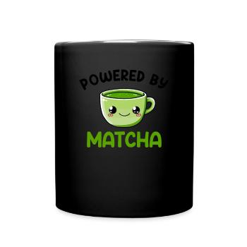 powered by matcha, matcha - Full Colour Mug - black - Front