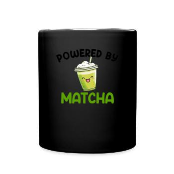 powered by matcha, matcha - Full Colour Mug - black - Front