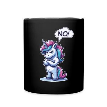 NON! Paresseux Fatigué Somnolent Sieste Sarcastique Licorne - Mug uni - noir - Devant