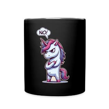 NON! Paresseux Fatigué Somnolent Sieste Sarcastique Licorne - Mug uni - noir - Devant
