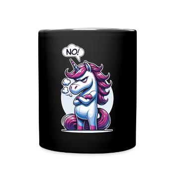 NON! Paresseux Fatigué Somnolent Sieste Sarcastique Licorne - Mug uni - noir - Devant