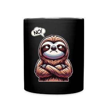 Nein, nicht heute, faules Nickerchen, schlafendes T-Rex-Mädchen - Tasse einfarbig - Schwarz - Vorne