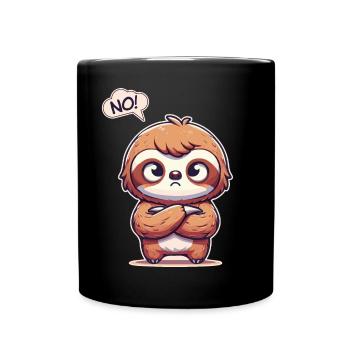 NON! Paresseux, Fatigué, Somnolent, Sieste, Paresse - Mug uni - noir - Devant