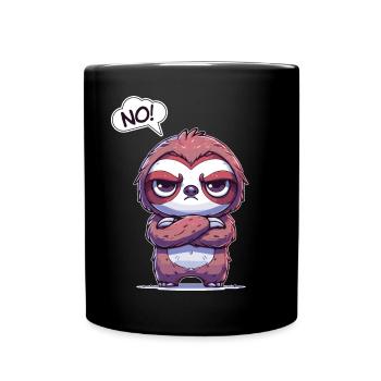 NO! Funny No Saying Cute Fun Sloth - Full Colour Mug - black - Front