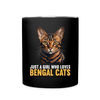 Bengal Cat Bengalkatze - Tasse einfarbig - Schwarz - Vorne