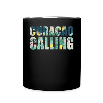 Curacao Calling Tropical Vibes - Full Colour Mug - black - Front