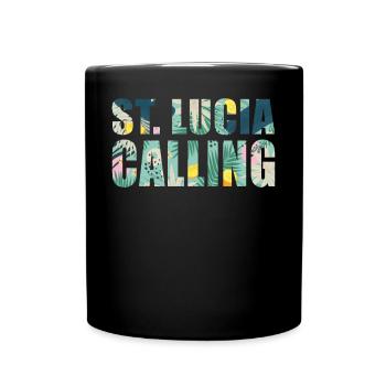 St Lucia Souvenir Vacation - Full Colour Mug - black - Front