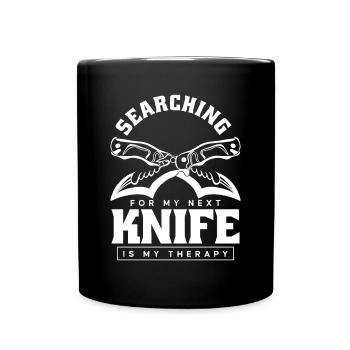 Auf der Suche nach meinem nächsten Messer Metzgermesser Messer - Tasse einfarbig - Schwarz - Vorne