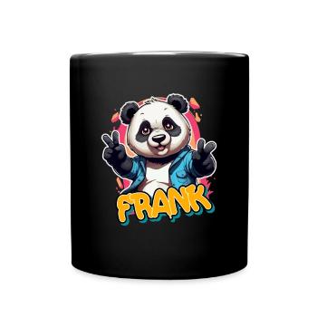 FRANK - Beau nom de garçon avec Cool Panda - Mug uni - noir - Devant