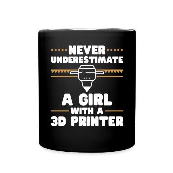 3D Drucker 3D Druck - Tasse einfarbig - Schwarz - Vorne