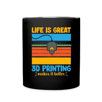 3D Drucker 3D Druck - Tasse einfarbig - Schwarz - Vorne