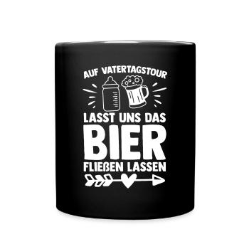 Papa Bière Père Fête des Pères - Mug uni - noir - Devant