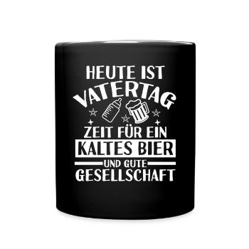 Papa Bier Vater Vatertag - Tasse einfarbig - Schwarz - Vorne
