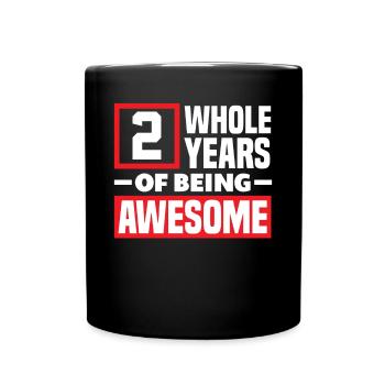 2. Geburtstag Kindergeburtstag - Tasse einfarbig - Schwarz - Vorne