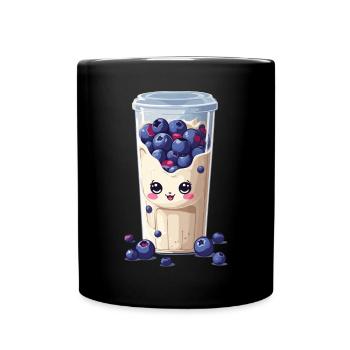 Myrtilles Mignon Milkshake Kawaii Fun - Mug uni - noir - Devant