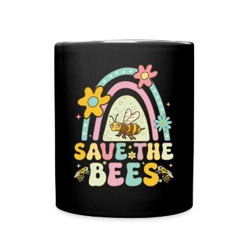 Rettet die Bienen Imker Imkerei - Tasse einfarbig - Schwarz - Vorne