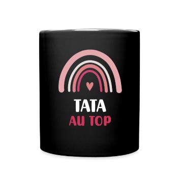 Tante an der Spitze Regenbogengeschenk Tante - Tasse einfarbig - Schwarz - Vorne