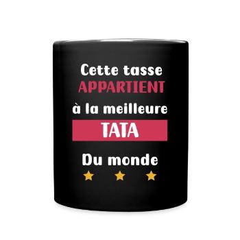 Tante Becher Geschenk Tante - Tasse einfarbig - Schwarz - Vorne