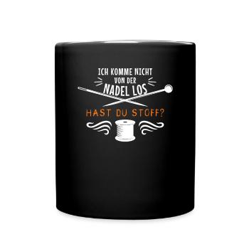 Knitting Sewing Crochet - Needle and Fabric - Full Colour Mug - black - Front