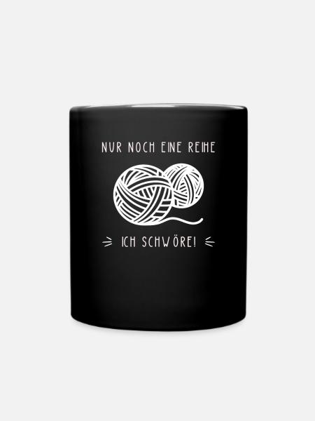 Stricken - noch eine Reihe- Häkeln - Tasse einfarbig - Schwarz