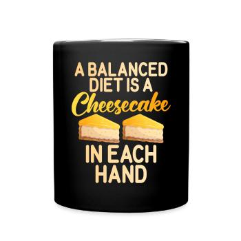 Cheesecake Gift - Tasse einfarbig - Schwarz - Vorne