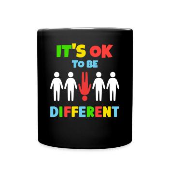 It's ok to be Different People - Tasse einfarbig - Schwarz - Vorne