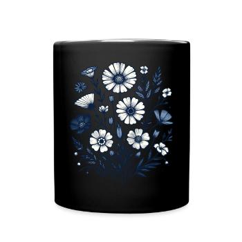 Botanical Bliss Wildflower Bouquet Nature Lover - Full Colour Mug - black - Front