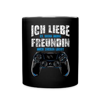 I love it when my girlfriend plays me - Full Colour Mug - black - Front