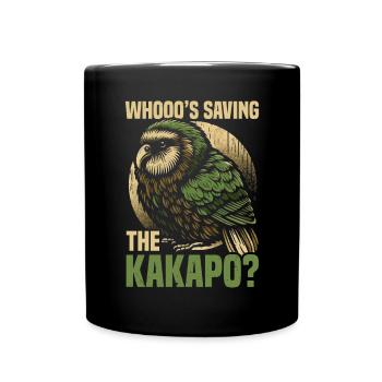 Espèce en voie de disparition Kakapo Militant des droits des animaux - Mug uni - noir - Devant