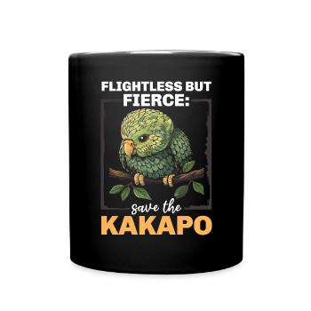 Espèce en voie de disparition Kakapo Militant des droits des animaux - Mug uni - noir - Devant