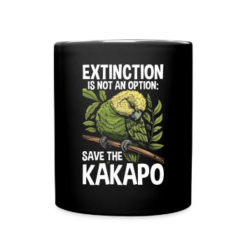 Espèce en voie de disparition Kakapo Militant des droits des animaux - Mug uni - noir - Devant