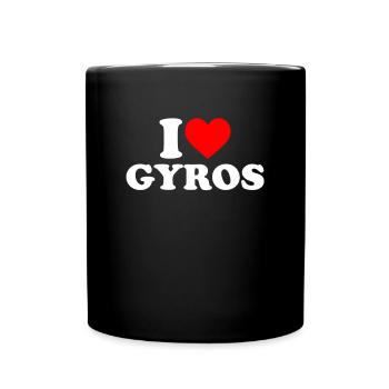 J’adore la cuisine grecque de Gyros - Mug uni - noir - Devant
