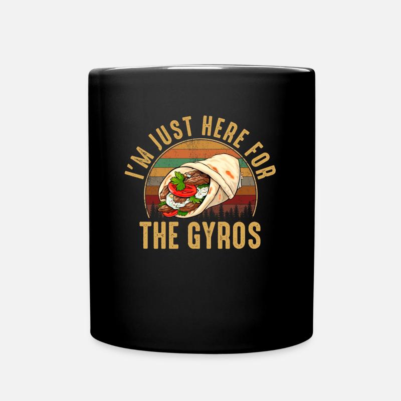 im just here gyros Greek Food - Tasse einfarbig - Schwarz