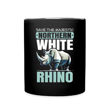 Gefährdete Spezies Nördliches Breitmaulnashorn - Tasse einfarbig - Schwarz - Vorne