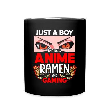 Anime Ramen and Gaming Gamer Anime - Full Colour Mug - black - Front