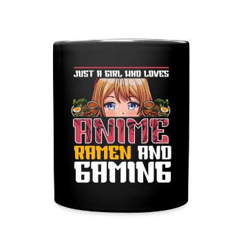 Anime Ramen and Gaming Gamer Anime - Full Colour Mug - black - Front