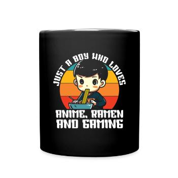Anime Ramen and Gaming Gamer Anime - Full Colour Mug - black - Front