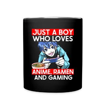 Anime Ramen and Gaming Gamer Anime - Full Colour Mug - black - Front