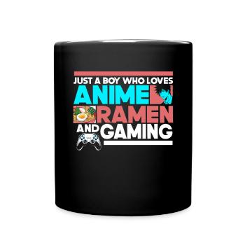 Anime Ramen and Gaming Gamer Anime - Full Colour Mug - black - Front