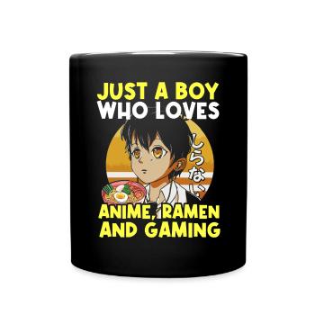 Anime Ramen and Gaming Gamer Anime - Full Colour Mug - black - Front