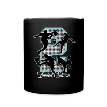 2. Geburtstag Fußball - Tasse einfarbig - Schwarz - Vorne