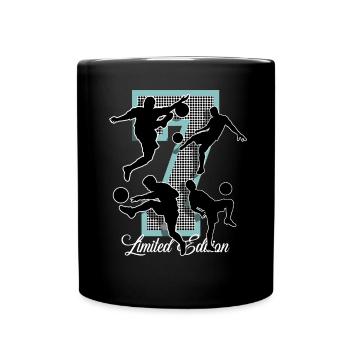 7th Birthday Football - Full Colour Mug - black - Front