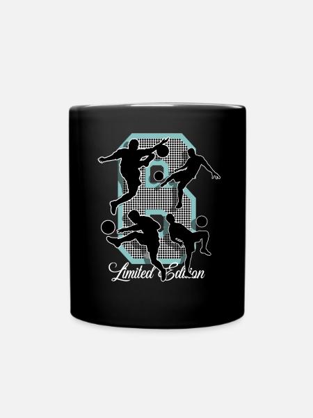 6. Geburtstag Fußball - Tasse einfarbig - Schwarz