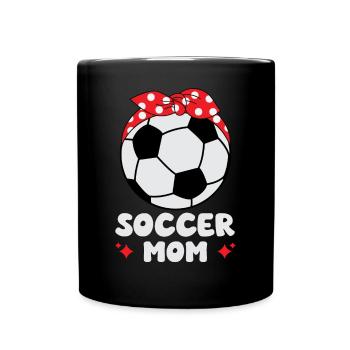 Fußball Mama - Tasse einfarbig - Schwarz - Vorne