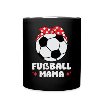 Fußball Mama - Tasse einfarbig - Schwarz - Vorne