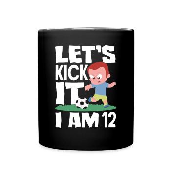 12th Birthday 12 Years Soccer Soccer Player - Full Colour Mug - black - Front