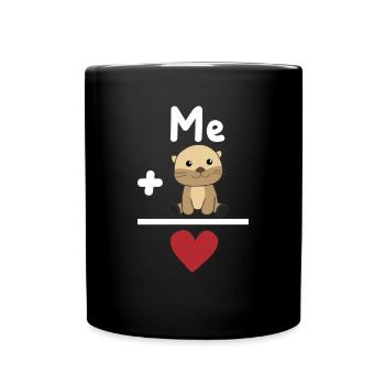 Lustige Otter rechen Formel für Tierliebhaber - Tasse einfarbig - Schwarz - Vorne