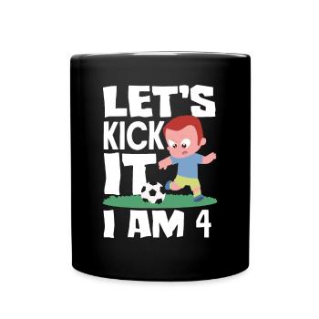 4e anniversaire 4 ans de football joueur de football - Mug uni - noir - Devant
