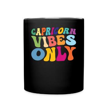 Capricorn Vibes Only Unique Colorful Style - Full Colour Mug - black - Front