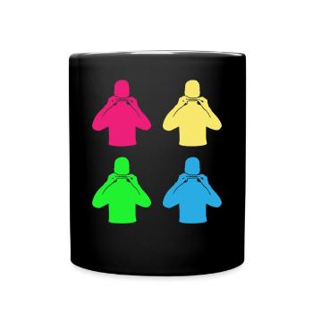 Colorful Harmonica Band Silhouettes - Full Colour Mug - black - Front